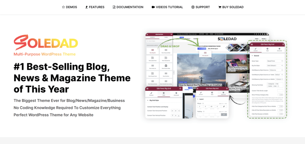 Thème WordPress Soledad WooCommerce.