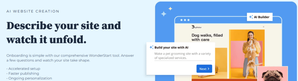 Création d'un site web AI