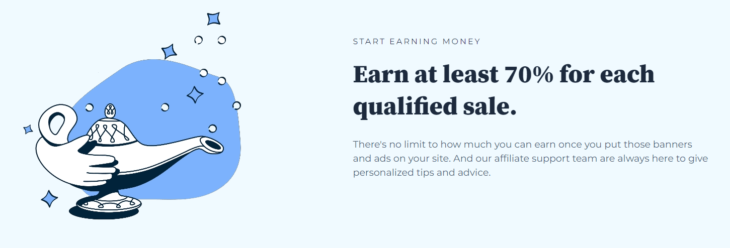 Bluehost propose un programme d’affiliation avec des commissions élevées.