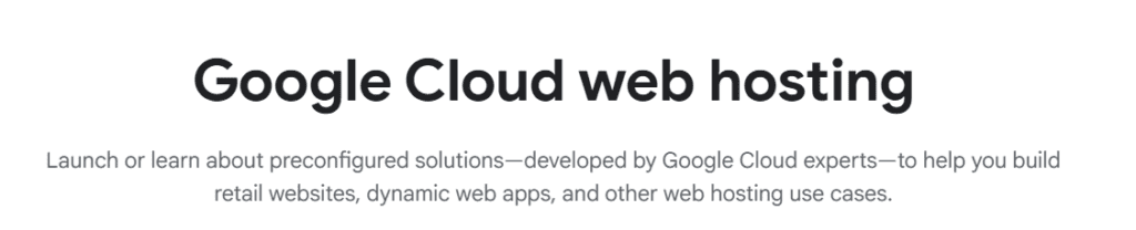 Hébergement cloud de Google