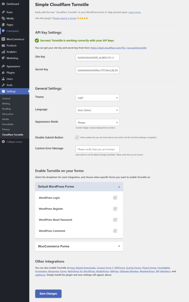 Configurer les paramètres du plugin