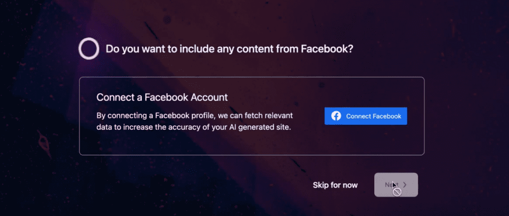 Connecter un compte Facebook