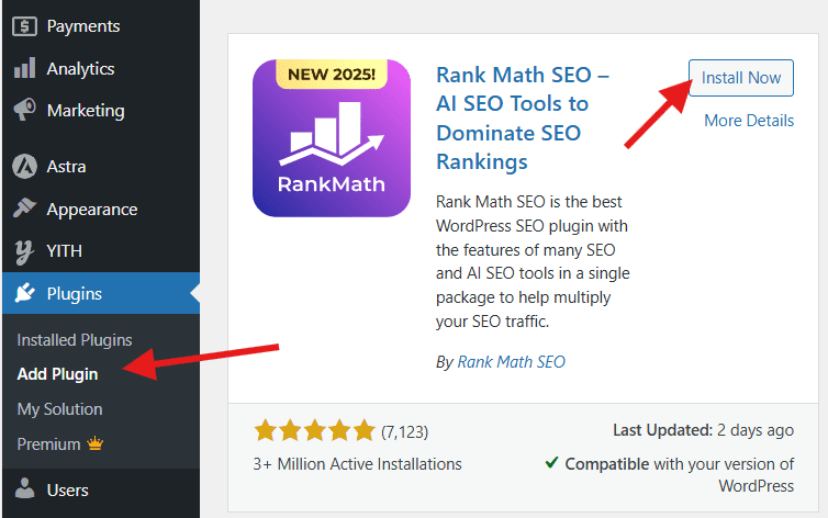 Installer Rank Math