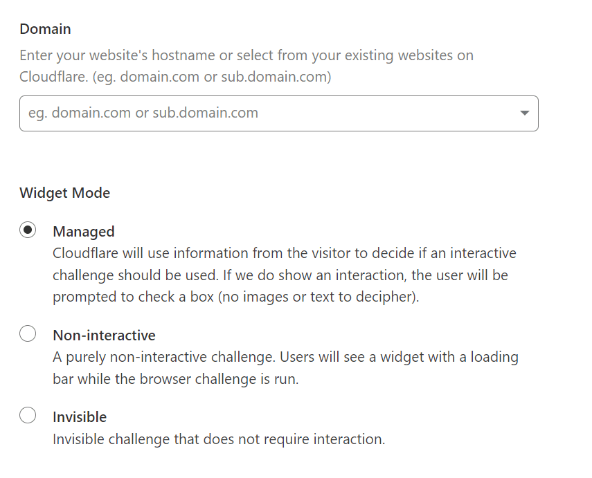 Enregistrez votre site pour Cloudflare Turnstile CAPTCHA