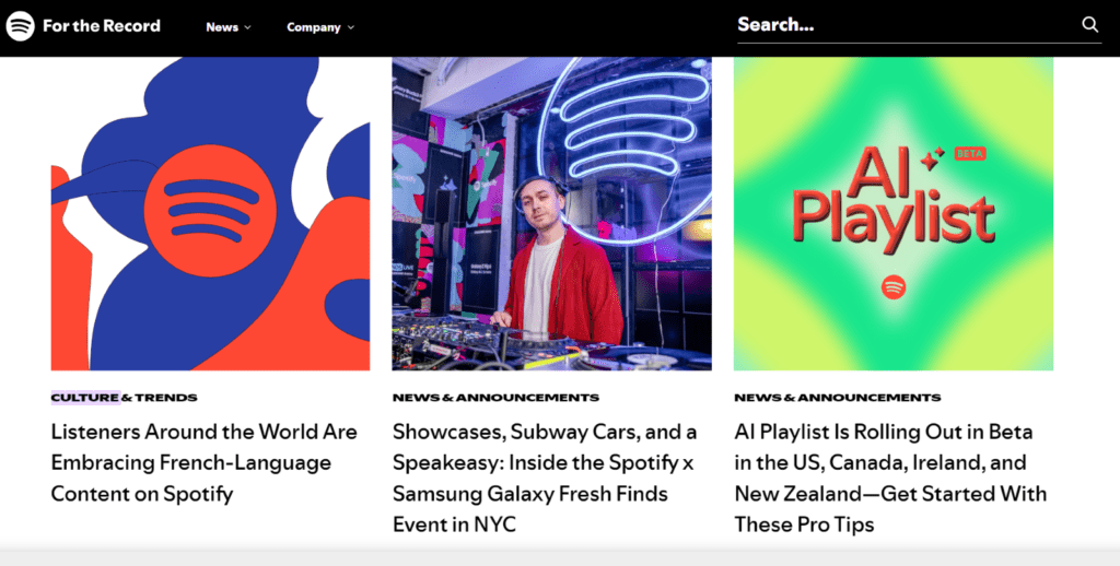 Salle de presse Spotify  