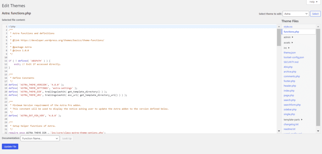 Utilisation d'un code PHP pour masquer la barre d'administration