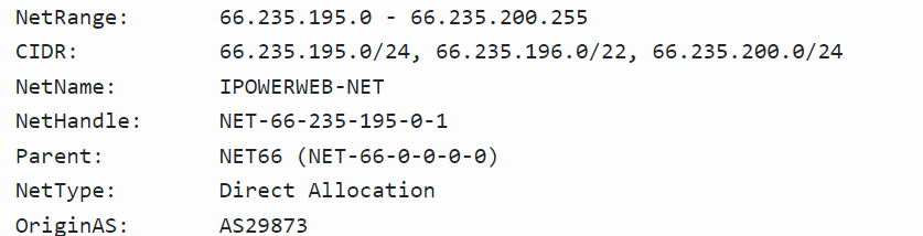 Données IP Whois
