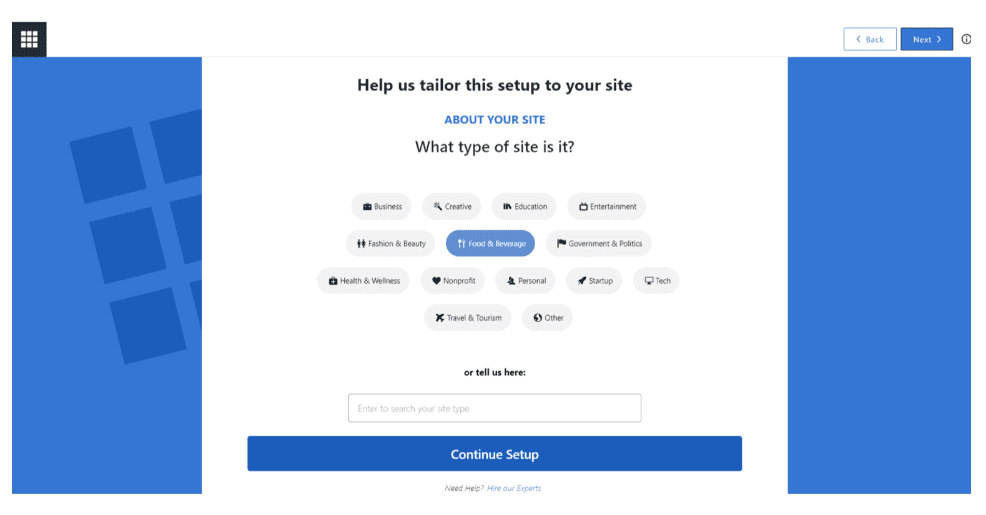 Choisissez le thème du site Web