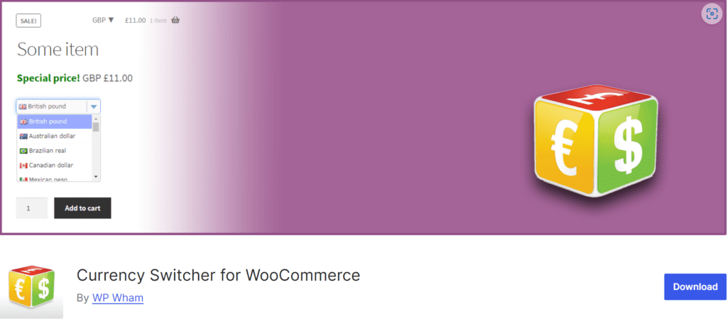 Plugin Currency Switcher pour WooCommerce