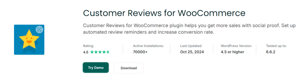 Avis des clients pour WooCommerce