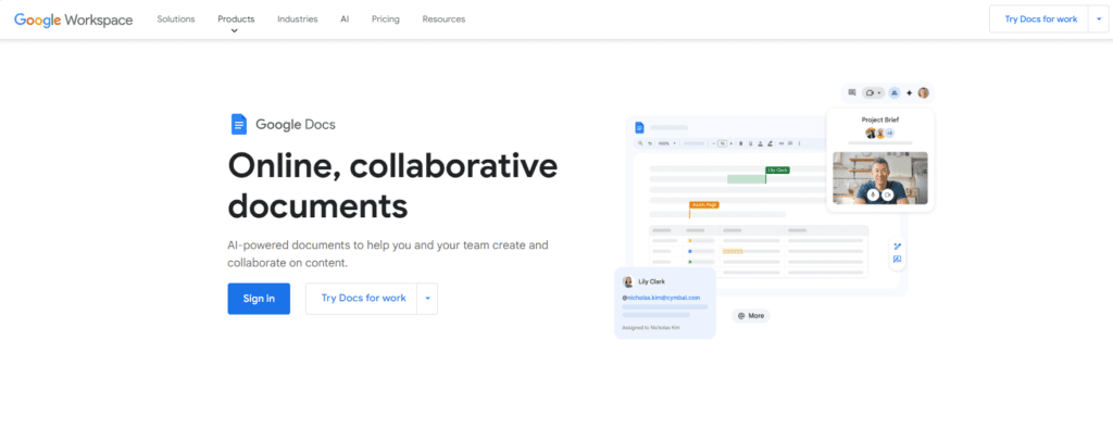 Onglets de document dans Google Docs