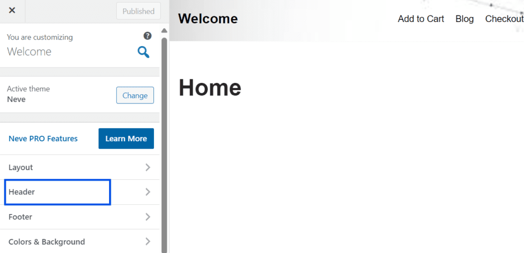 Personnaliser la section En-tête WordPress
