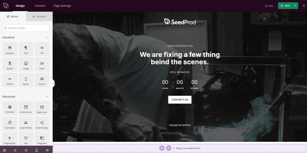 Maintenance Mode Page