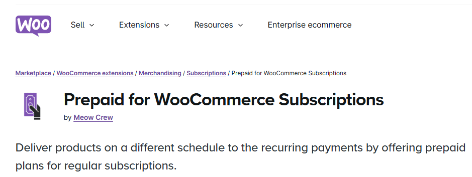 Prépayé pour les abonnements WooCommerce