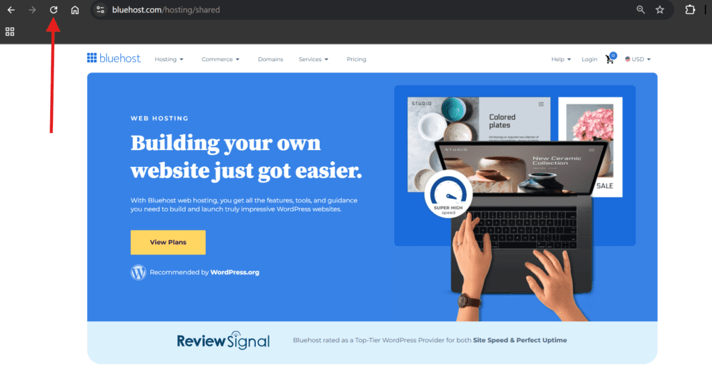 recharger la page web