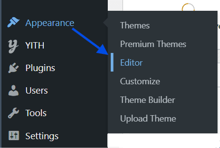 Sélectionnez l’éditeur de site pour personnaliser l’en-tête WordPress