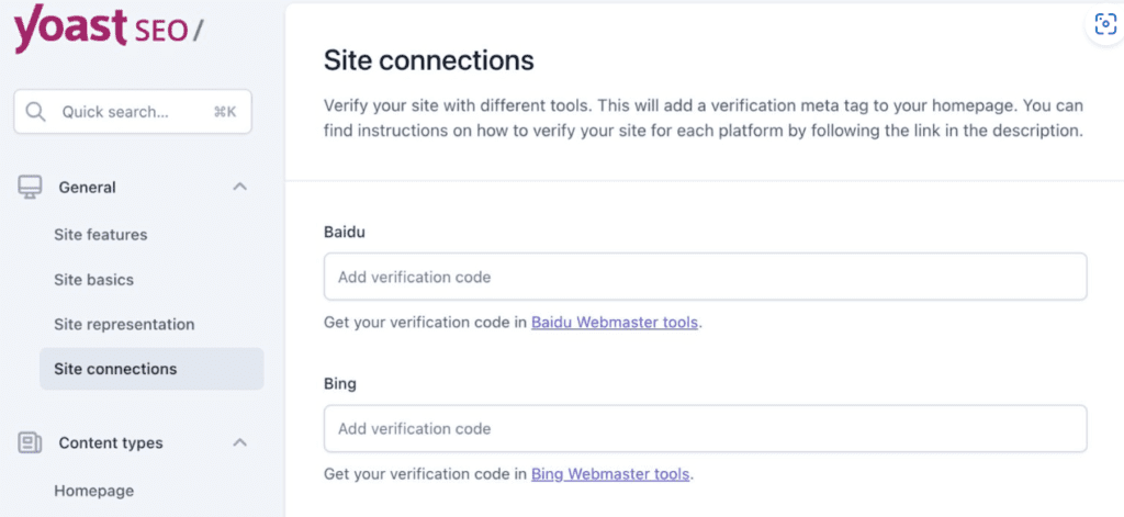 Connexion aux outils de référencement pour les webmasters