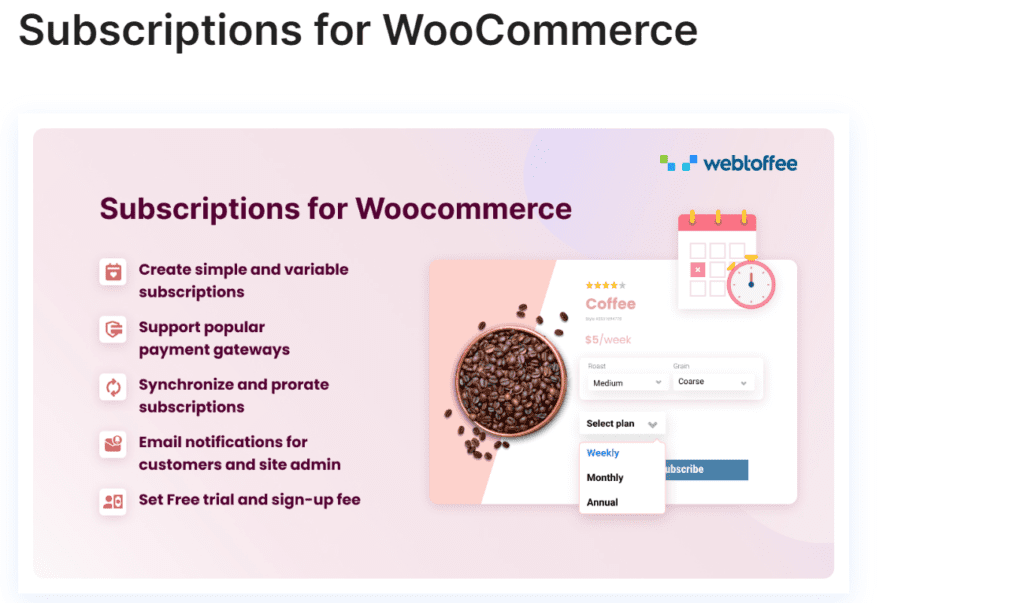Abonnements pour WooCommerce par WebToffee