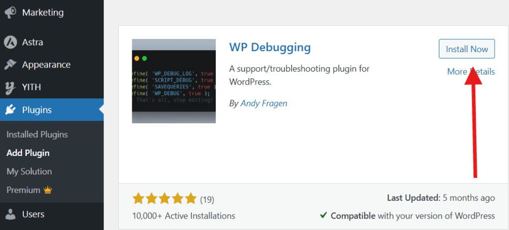 Débogage de WP