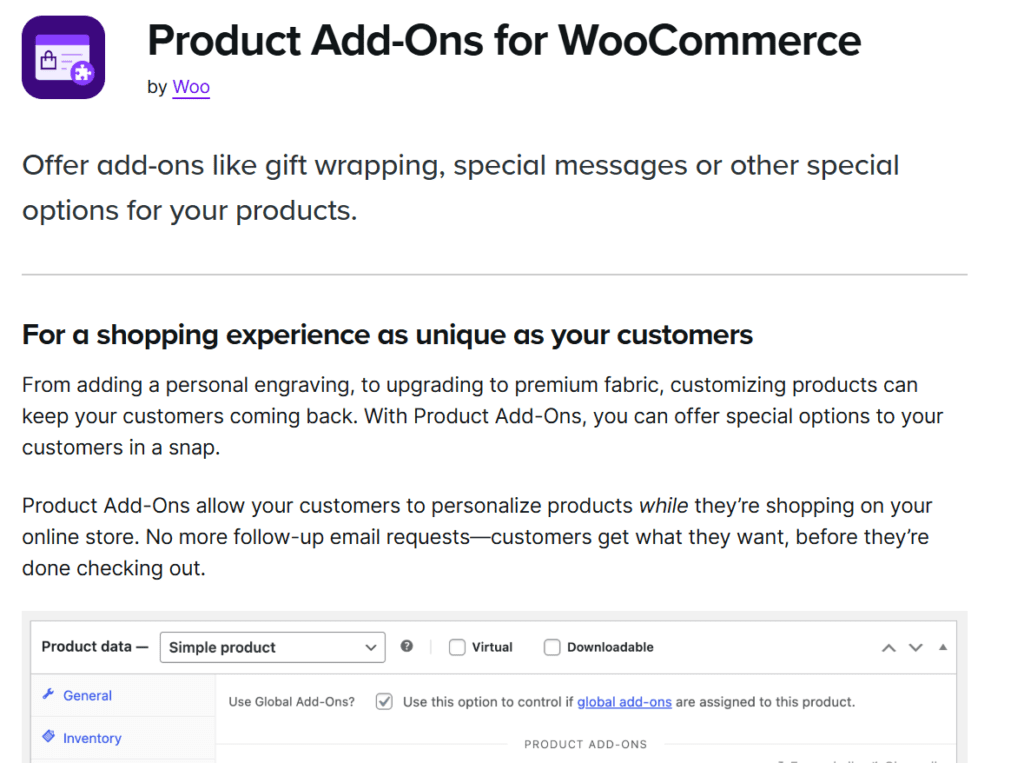 Extension WooCommerce Add-on