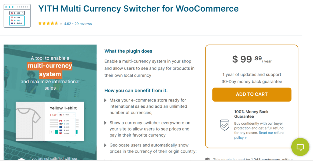 YITH Multi Currency Switcher pour WooCommerce