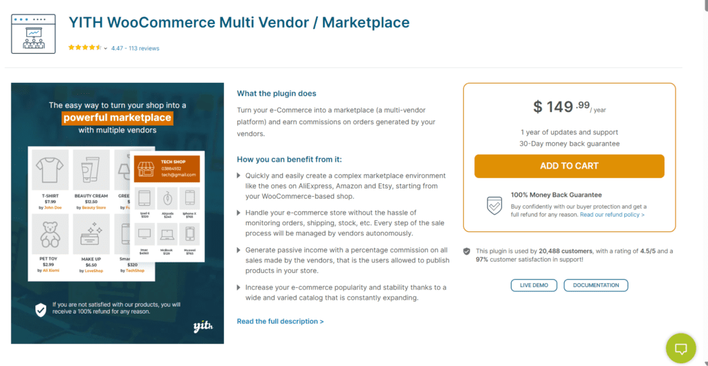 Plugin multi-fournisseurs YITH WooCommerce