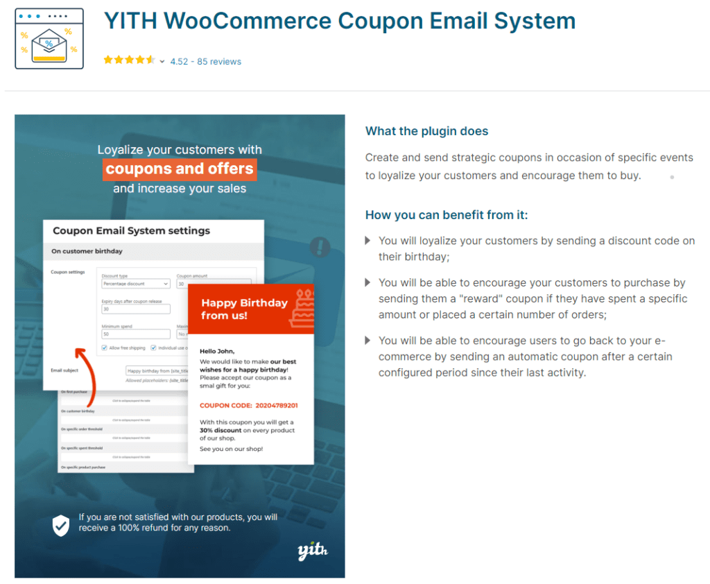 Système d’e-mail de coupon YITH WooCommerce