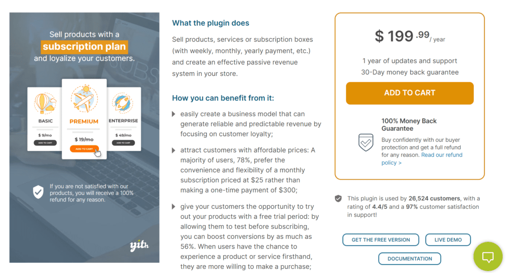 Abonnement YITH WooCommerce