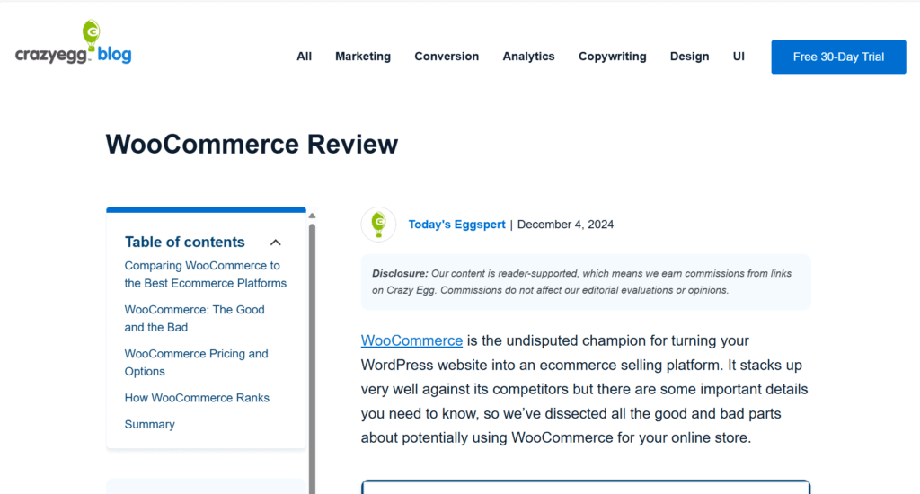 Crazy Egg WooCommerce avis