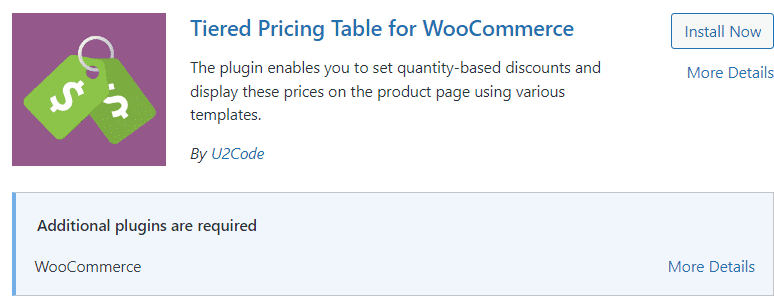 Tableau de tarification échelonnée pour WooCommerce