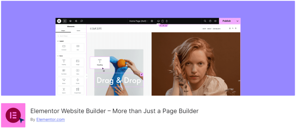 Plugin d'édition par glisser-déposer Elementor