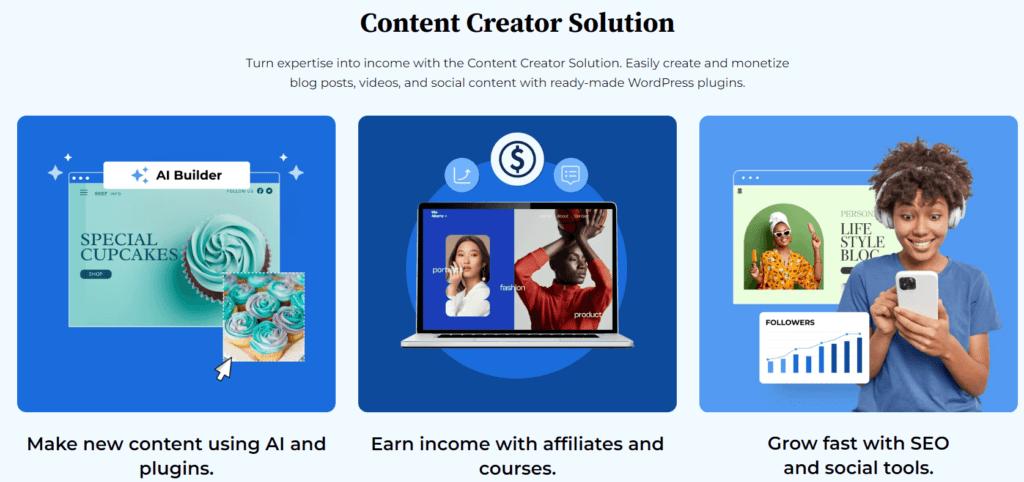 Solution de création de contenu WordPress Bluehost