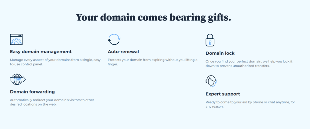 Caractéristiques de Bluehost Domain