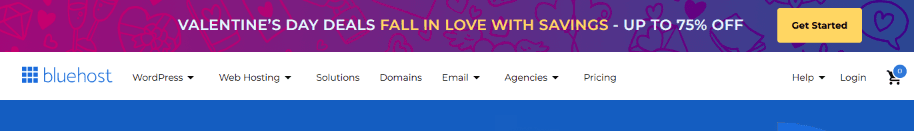 Offre Bluehost Saint-Valentin