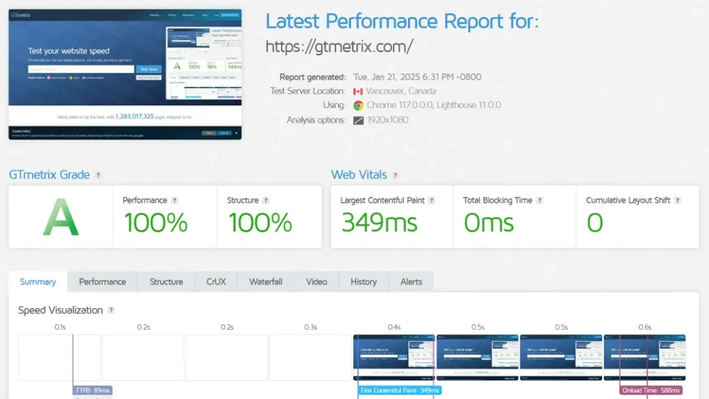 Rapport de performance