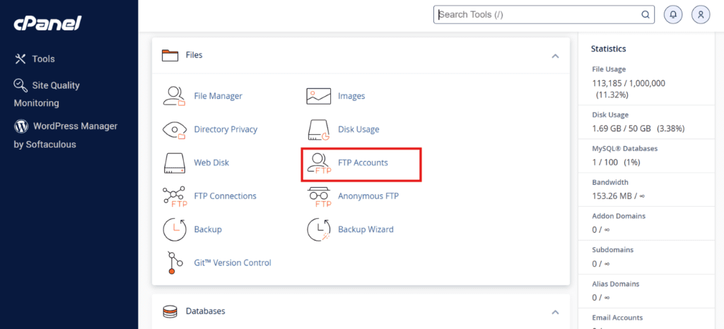 Configurer un compte FTP