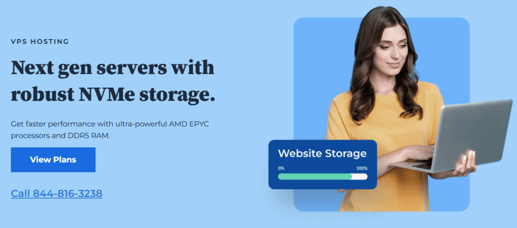 Bannière d’hébergement Bluehost vps