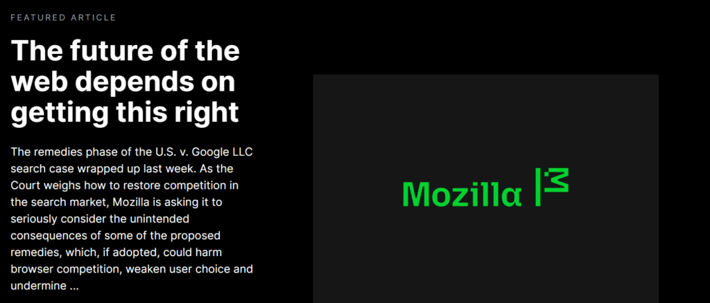 Le site de Mozilla  