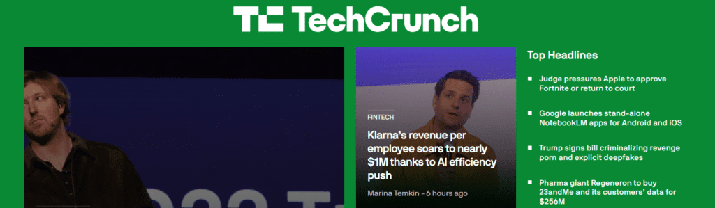 Site de TechCrunch